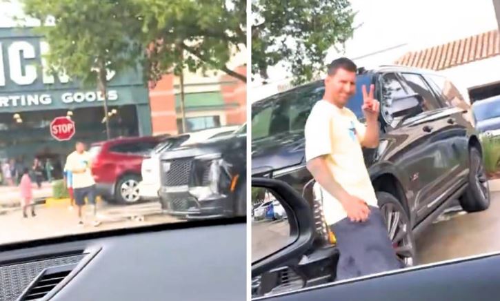 Messi pa sigurim  shkon në një dyqan sportiv me fëmijët e tij